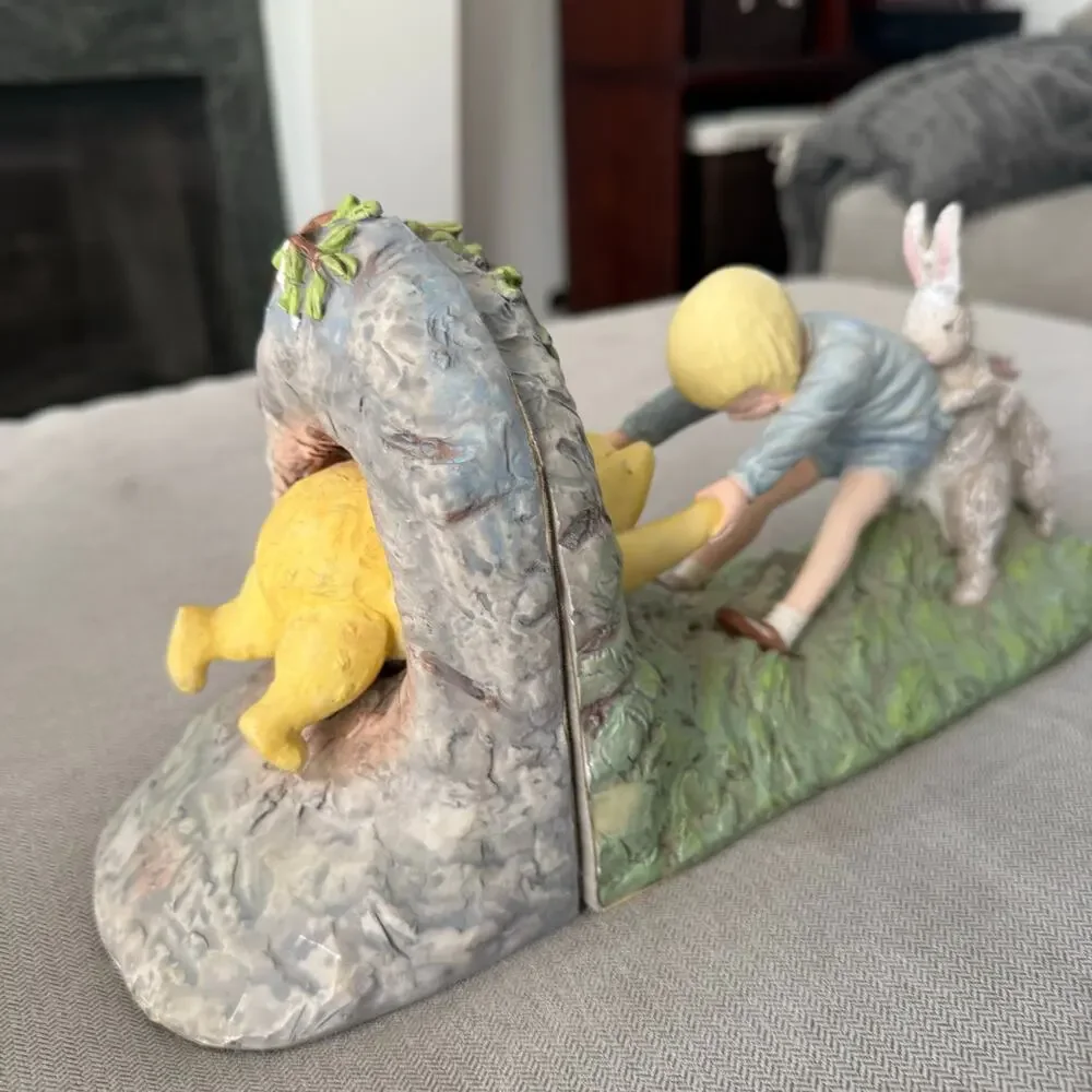 Disney Winnie the Pooh & Christopher Robin Bookends with Rabbit Friends